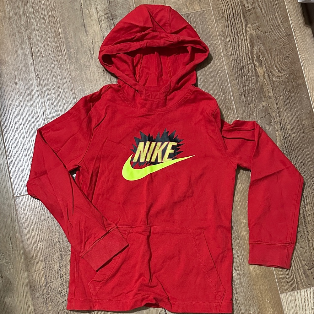 Nike Kids Bright Red Hoodie with Logo